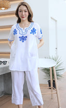 Load image into Gallery viewer, Rayon Coordinated Set with Embroidery 02-White