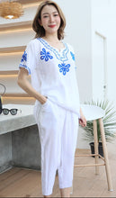 Load image into Gallery viewer, Rayon Coordinated Set with Embroidery 02-White