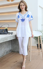 Load image into Gallery viewer, Rayon Coordinated Set with Embroidery 02-White