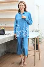 Load image into Gallery viewer, Rayon Coordinated Set with Embroidery 03-Light Blue