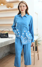 Load image into Gallery viewer, Rayon Coordinated Set with Embroidery 03-Light Blue