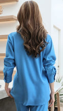 Load image into Gallery viewer, Rayon Top Full Sleeves Emroidered T-03-Light Blue