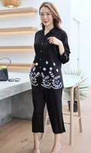 Load image into Gallery viewer, Rayon Coordinated Set with Embroidery 03-Black