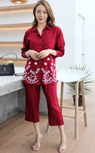 Load image into Gallery viewer, Rayon Coordinated Set with Embroidery 03-Maroon
