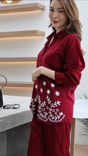 Load image into Gallery viewer, Rayon Top Full Sleeves Emroidered T-03-Maroon