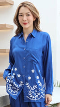 Load image into Gallery viewer, Rayon Top Full Sleeves Emroidered T-03-Blue