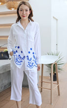 Load image into Gallery viewer, Rayon Coordinated Set with Embroidery 03-White