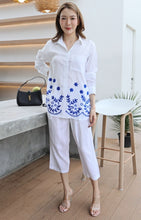 Load image into Gallery viewer, Rayon Coordinated Set with Embroidery 03-White