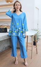 Load image into Gallery viewer, Rayon Coordinated Set with Embroidery 04-Light Blue