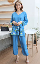 Load image into Gallery viewer, Rayon Coordinated Set with Embroidery 04-Light Blue