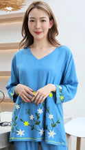Load image into Gallery viewer, Rayon Top Big-V Emroidered T-04-Light Blue