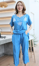 Load image into Gallery viewer, Rayon Coordinated Set with Embroidery 02-Light Blue
