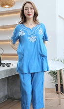 Load image into Gallery viewer, Rayon Coordinated Set with Embroidery 02-Light Blue
