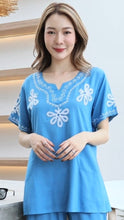Load image into Gallery viewer, Rayon Top Half Sleeves T-02-Light Blue