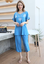 Load image into Gallery viewer, Rayon Coordinated Set with Embroidery 02-Light Blue