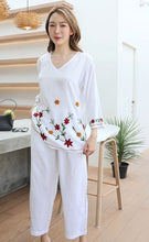 Load image into Gallery viewer, Rayon Coordinated Set with Embroidery 04-White