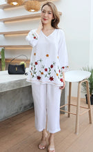 Load image into Gallery viewer, Rayon Coordinated Set with Embroidery 04-White