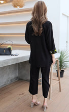 Load image into Gallery viewer, Rayon Coordinated Set with Embroidery 04-Black