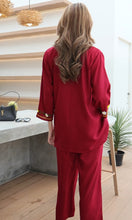 Load image into Gallery viewer, Rayon Coordinated Set with Embroidery 04-Maroon