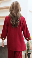 Load image into Gallery viewer, Rayon Top Big-V Embroidered T-04-Maroon