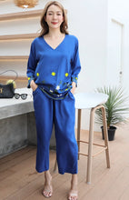 Load image into Gallery viewer, Rayon Coordinated Set with Embroidery 04-Royal Blue