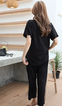Load image into Gallery viewer, Rayon Coordinated Set with Embroidery 05-Black