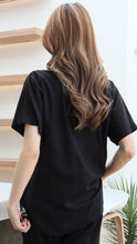 Load image into Gallery viewer, Rayon Top Half Sleeves Embroidered T-05-Black