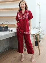 Load image into Gallery viewer, Rayon Coordinated Set with Embroidery 05-Maroon