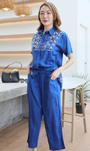 Load image into Gallery viewer, Rayon Coordinated Set with Embroidery 05-Royal Blue
