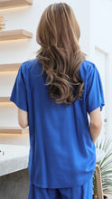 Load image into Gallery viewer, Rayon Top Half Sleeves Embroidered T-05-Blue