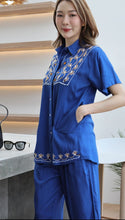 Load image into Gallery viewer, Rayon Coordinated Set with Embroidery 05-Royal Blue