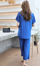 Load image into Gallery viewer, Rayon Coordinated Set with Embroidery 05-Royal Blue