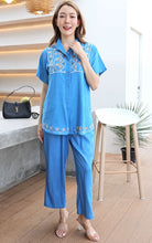 Load image into Gallery viewer, Rayon Coordinated Set with Embroidery: 05-Light Blue