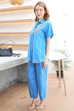 Load image into Gallery viewer, Rayon Coordinated Set with Embroidery: 05-Light Blue