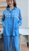 Load image into Gallery viewer, Rayon Coordinated Set with Embroidery 01-Light blue