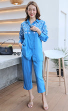 Load image into Gallery viewer, Rayon Coordinated Set with Embroidery 01-Light blue