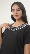 Load image into Gallery viewer, Cotton Round Neck Embroidery 1851-2 Black