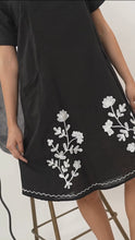 Load image into Gallery viewer, Cotton Round Neck Embroidery 1851-2 Black