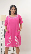 Load image into Gallery viewer, Cotton Round Neck Embroidery 1851-2 Pink
