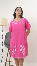 Load image into Gallery viewer, Cotton Round Neck Embroidery 1851-2 Pink
