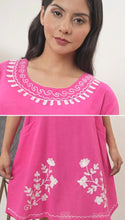 Load image into Gallery viewer, Cotton Round Neck Embroidery 1851-2 Pink