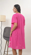 Load image into Gallery viewer, Cotton Round Neck Embroidery 1851-2 Pink