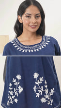 Load image into Gallery viewer, Cotton Round Neck Embroidery 1851-2 Blue