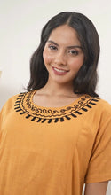 Load image into Gallery viewer, Cotton Round Neck Embroidery 1851-2 Yellow