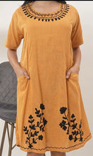 Load image into Gallery viewer, Cotton Round Neck Embroidery 1851-2 Yellow