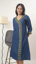 Load image into Gallery viewer, Denim Dress With Embroideried (Soft Denim Fabric) - New-20