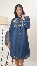 Load image into Gallery viewer, Denim Dress Embroideried (Soft Denim Fabric) - 1825 New 23