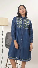 Load image into Gallery viewer, Denim Dress Embroideried (Soft Denim Fabric) - 1825 New 23