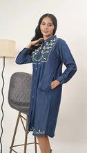 Load image into Gallery viewer, Denim Dress Embroideried (Soft Denim Fabric) - 1825 New 23