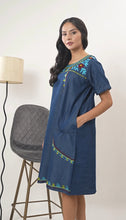 Load image into Gallery viewer, Denim Dress With Embroideried Half Sleeve - 1831 New 25